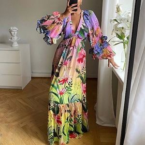 Farm Rio Amazonian ombré maxi dress